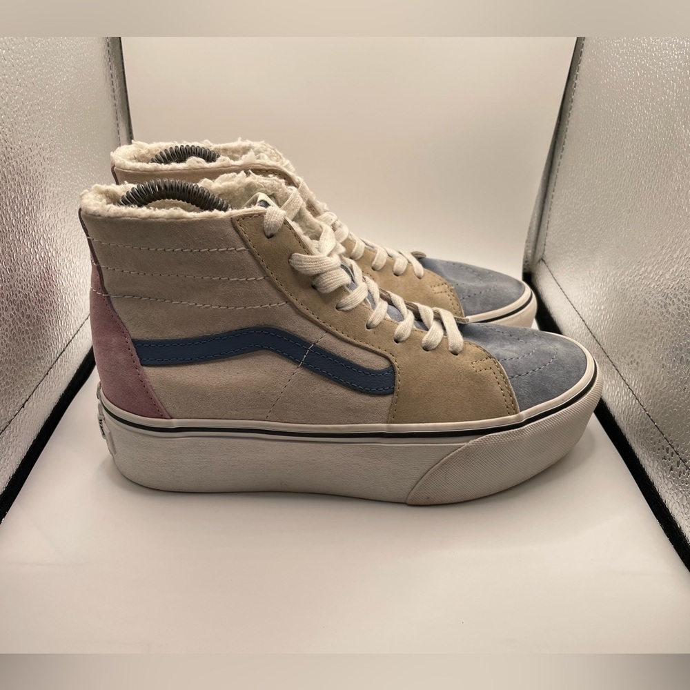 Vans Old Skool Women's High-Top Sneakers platform faux fur lined size 7.5 - Picture 2 of 9